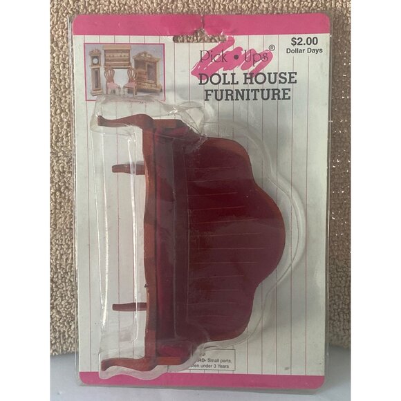 VTG Doll House Miniature Furniture Traditional Pick Ups Sofa Couch Bureau Cradle - Picture 6 of 14